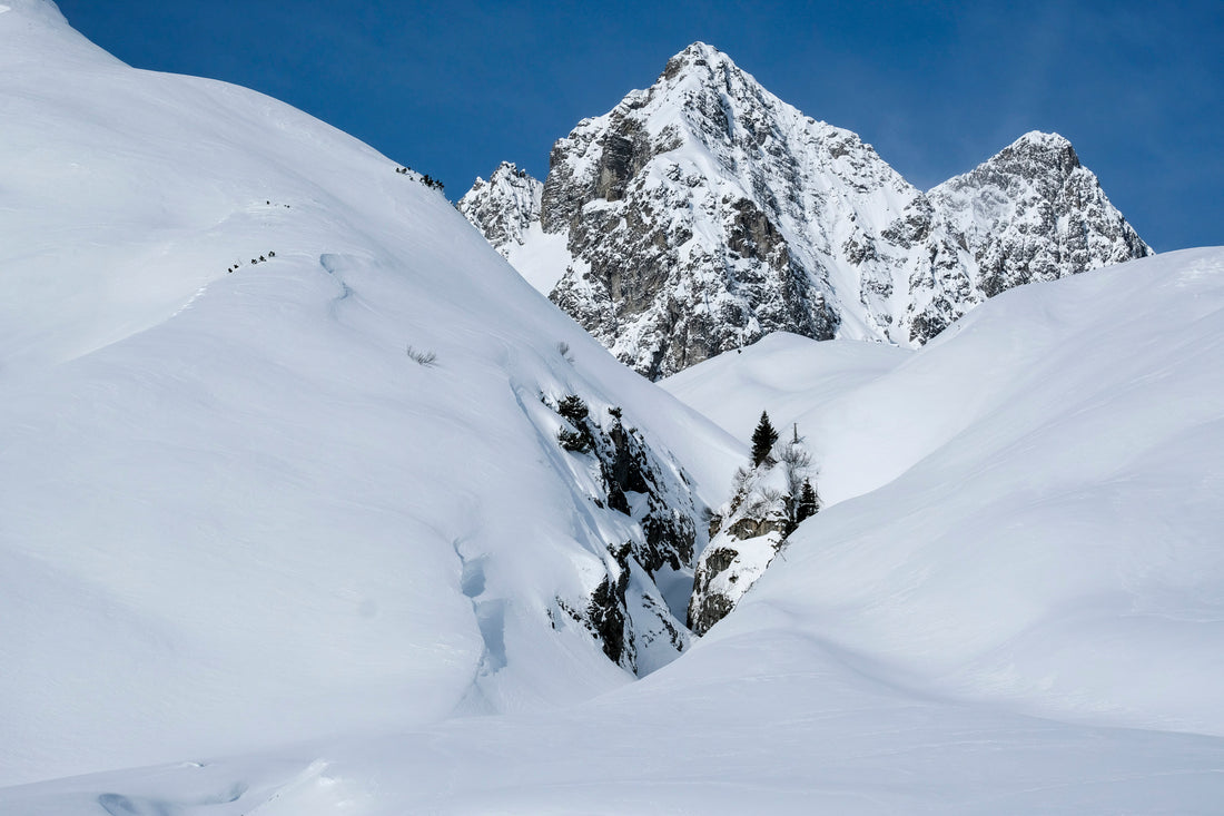 Skigebied Arlberg in Oostenrijk in de winter