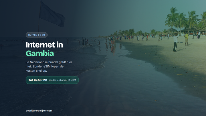 Internet en bellen in Gambia: buiten de EU, zonder eSIM tot 2,50 euro per MB