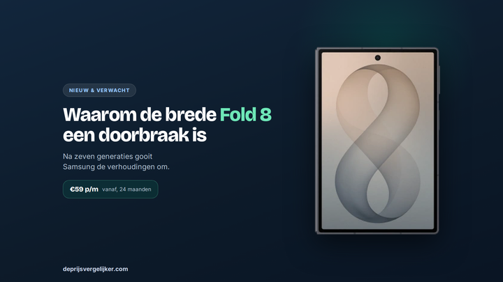 Samsung Galaxy Z Fold 8 met abonnement, vanaf 59 euro per maand bij 24 maanden