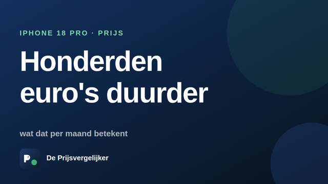 iPhone 18 Pro wordt honderden euro's duurder