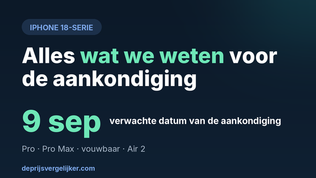 iPhone 18-serie: alles wat we weten voor de aankondiging op 9 september