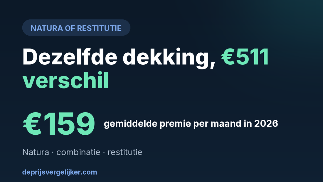 Dezelfde dekking, 511 euro verschil: gemiddelde premie 159 euro per maand in 2026